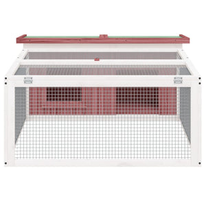 Kaninchenstall Mokka 117,5x97x47,5 cm Massivholz Kiefer
