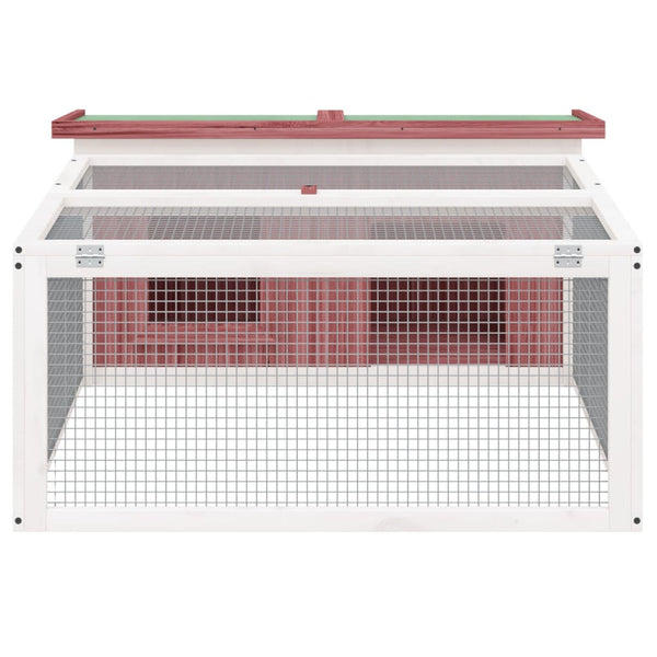 Kaninchenstall Mokka 117,5x97x47,5 cm Massivholz Kiefer