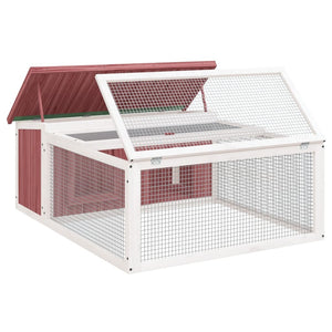 Kaninchenstall Mokka 117,5x97x47,5 cm Massivholz Kiefer
