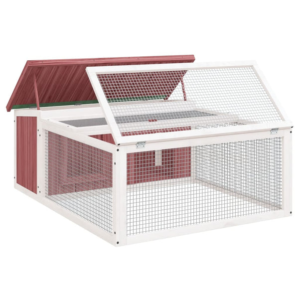 Kaninchenstall Mokka 117,5x97x47,5 cm Massivholz Kiefer