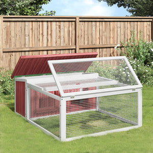 Kaninchenstall Mokka 117,5x97x47,5 cm Massivholz Kiefer