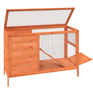 vidaXL Clapier pour lapins marron 103x44x69,5 cm en pin massif