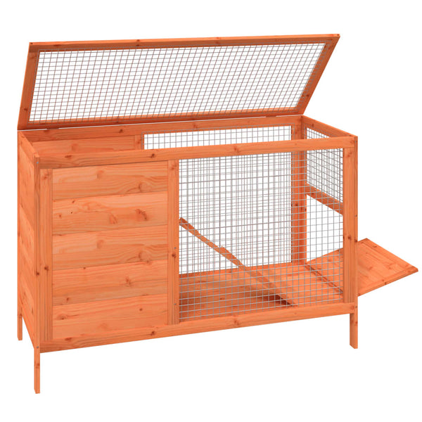 vidaXL Clapier pour lapins marron 103x44x69,5 cm en pin massif