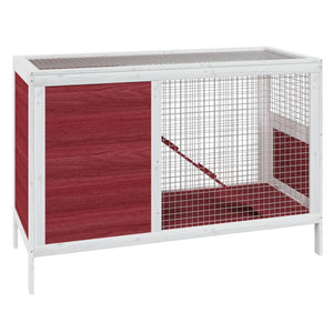 Kaninchenstall Mokka 103x44x69,5 cm Massivholz Kiefer