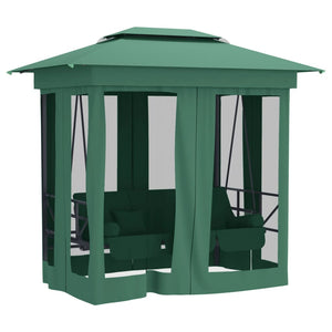 Gartenpavillon mit Hollywoodschaukel Grün