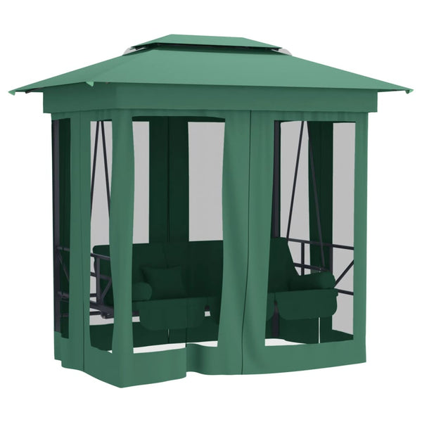 Gartenpavillon mit Hollywoodschaukel Grün