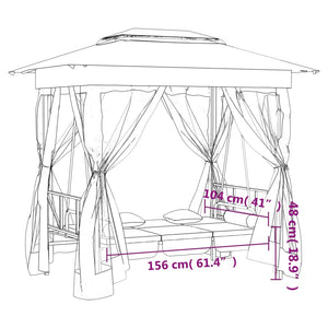 Gartenpavillon mit Hollywoodschaukel Grün