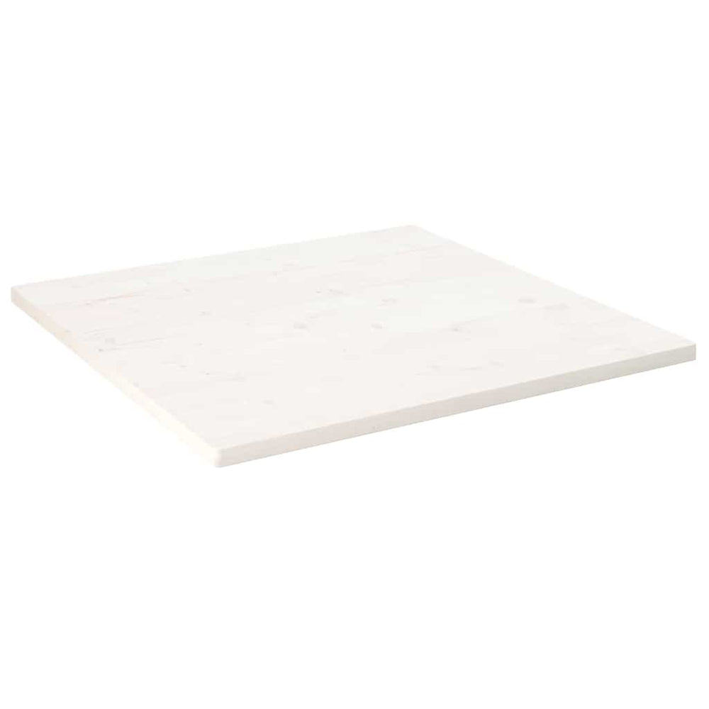 vidaXL Plateau de table Blanc 80x80x2,5 cm Bois de pin massif Carré