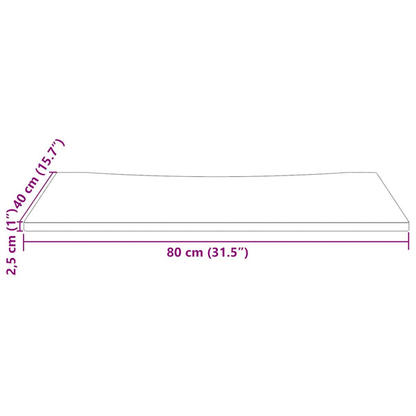 Massivholz Schreibtischplatte Kiefer 80x40 cm