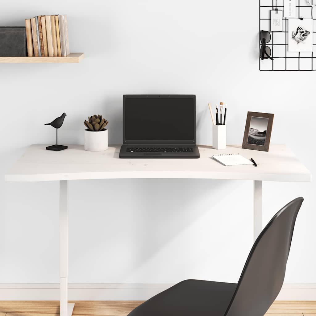 Schreibtischplatte Weiß 100x60 cm Kiefer Massivholz