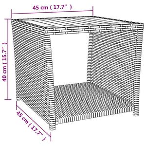 2-tlg. Garten-Lounge-Set Schwarz Poly Rattan Massivholz Akazie