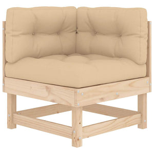 vidaXL Canapé d'angle avec coussins Bois de pin massif