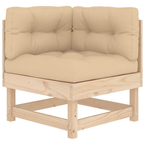 vidaXL Canapé d'angle avec coussins Bois de pin massif