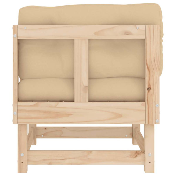 vidaXL Canapé d'angle avec coussins Bois de pin massif