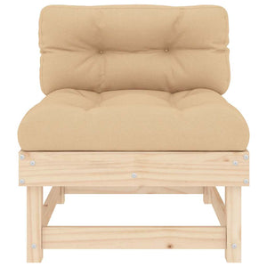 Massivholz Kiefer Mittelsofa mit Kissen
