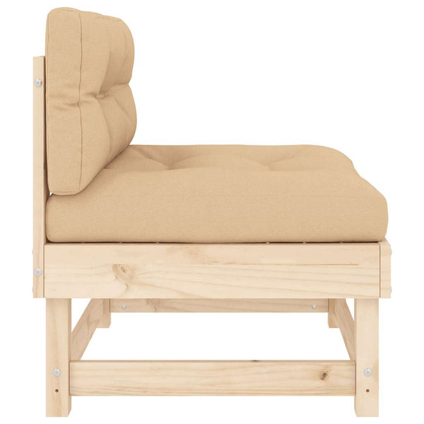 Massivholz Kiefer Mittelsofa mit Kissen