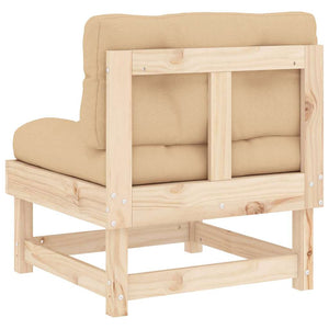 Massivholz Kiefer Mittelsofa mit Kissen