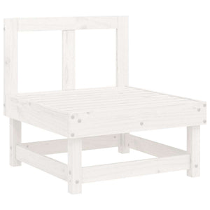Weißes Mittelsofa mit Kissen Kiefer Massivholz