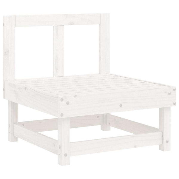 Weißes Mittelsofa mit Kissen Kiefer Massivholz