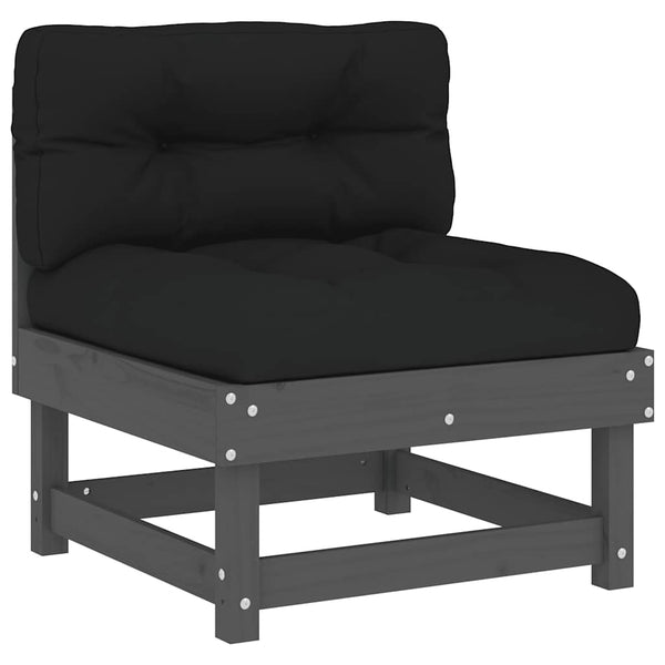 Graues Mittelsofa mit Kissen