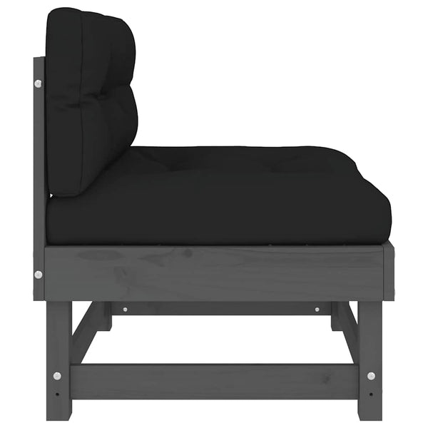 Graues Mittelsofa mit Kissen