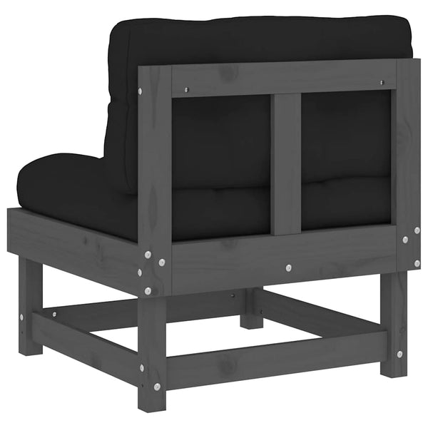 Graues Mittelsofa mit Kissen