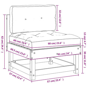Graues Mittelsofa mit Kissen