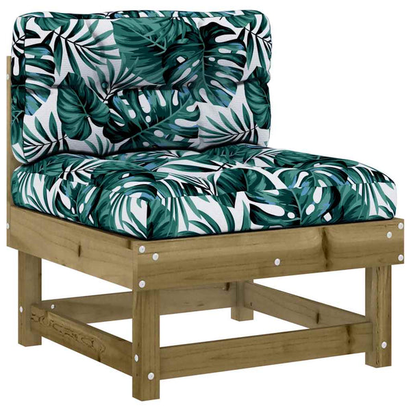 Mittelsofa Kiefernholz mit Kissen