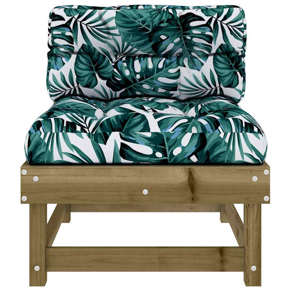 Mittelsofa Kiefernholz mit Kissen