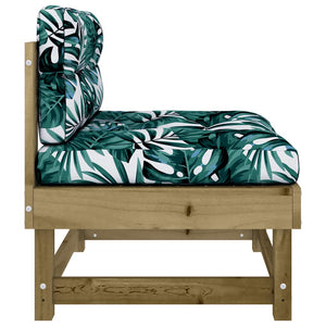 Mittelsofa Kiefernholz mit Kissen