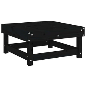 Gartenhocker mit Kissen Schwarz Kiefer Massivholz