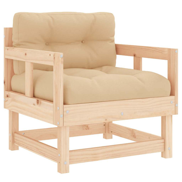 Gartenstühle mit Kissen, 2er Set Kiefernholz