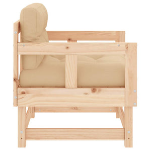 Gartenstühle mit Kissen, 2er Set Kiefernholz