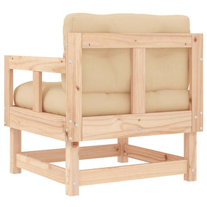 Gartenstühle mit Kissen, 2er Set Kiefernholz