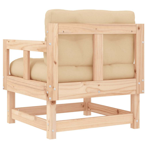 Gartenstühle mit Kissen, 2er Set Kiefernholz