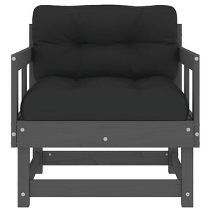 Gartenstühle mit Kissen, 2er Set, Grau