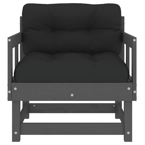 Gartenstühle mit Kissen, 2er Set, Grau