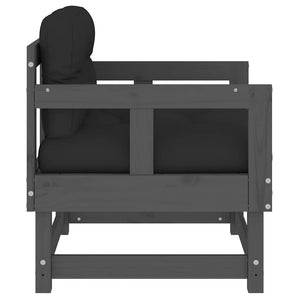 Gartenstühle mit Kissen, 2er Set, Grau
