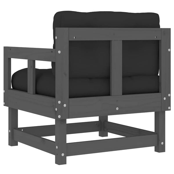 Gartenstühle mit Kissen, 2er Set, Grau
