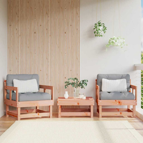 Gartenstühle mit Kissen, Douglasie, 2er-Set