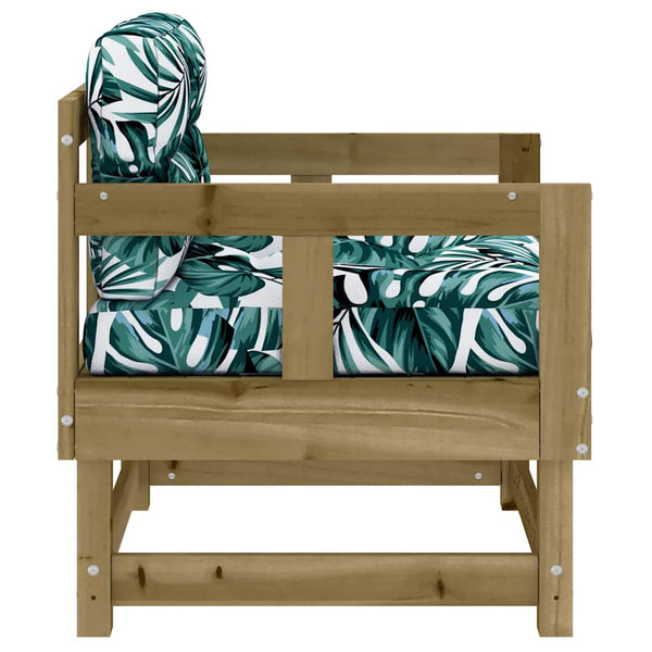 Gartenstühle mit Kissen, 2er Set, Kiefernholz
