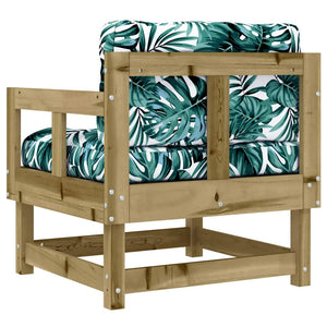 Gartenstühle mit Kissen, 2er Set, Kiefernholz