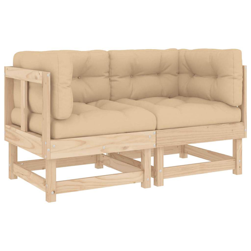 Canapés d'angle vidaXL avec coussins 2 pcs Bois de pin massif