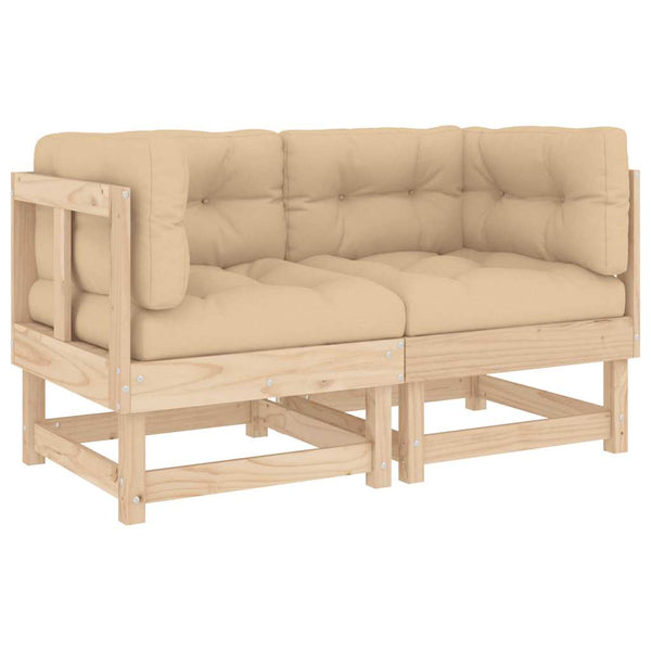 Canapés d'angle vidaXL avec coussins 2 pcs Bois de pin massif