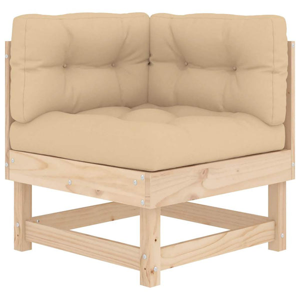 Canapés d'angle vidaXL avec coussins 2 pcs Bois de pin massif