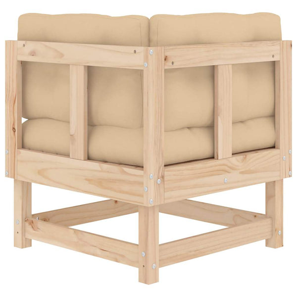 Canapés d'angle vidaXL avec coussins 2 pcs Bois de pin massif