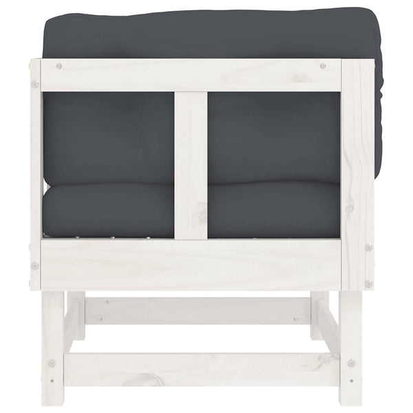 Canapés d'angle vidaXL avec coussins 2 pcs Blanc Bois de pin massif