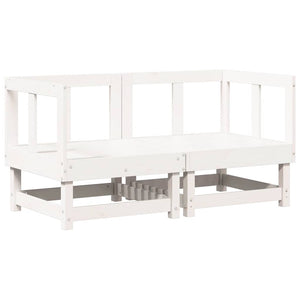 Canapés d'angle vidaXL avec coussins 2 pcs Blanc Bois de pin massif