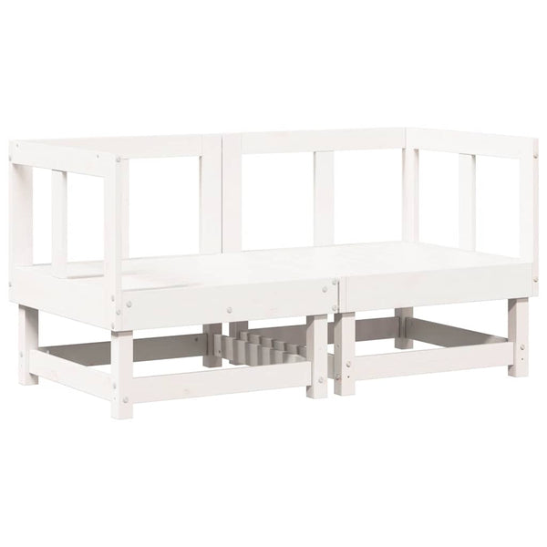Canapés d'angle vidaXL avec coussins 2 pcs Blanc Bois de pin massif