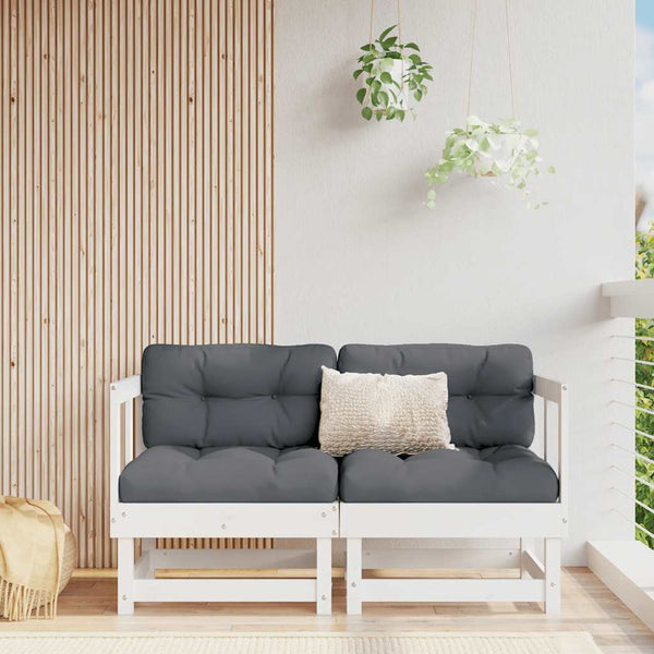 Canapés d'angle vidaXL avec coussins 2 pcs Blanc Bois de pin massif
